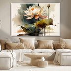 Lotus Flower Watercolor Canvas Print | A Symbol of Serenity and Growth in Soft Watercolors