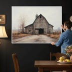 Farmhouse Rustic Barn Wall Art Canvas Print, Framed and Ready to Hang