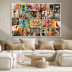 Abstract Art Collage Wall Art Canvas Print, Urban Graffiti Style