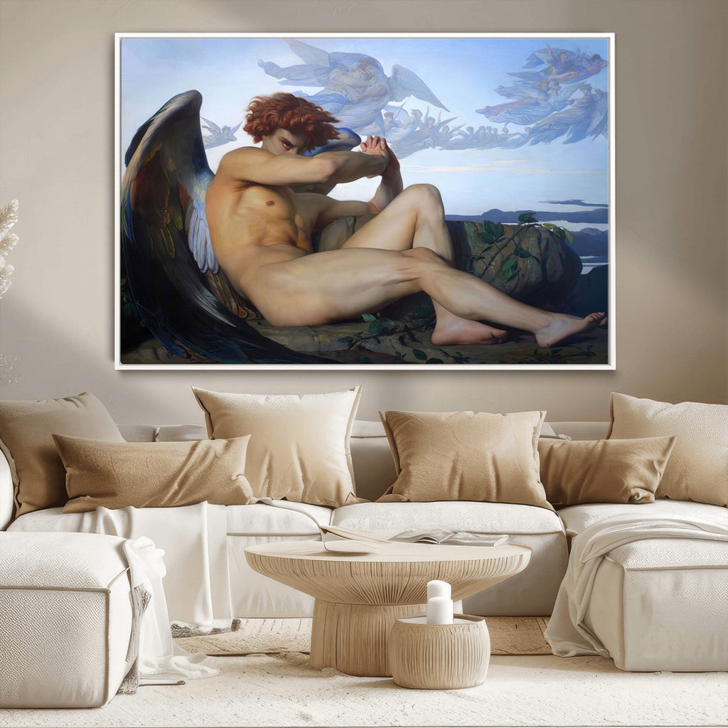 Fallen Angel Wall Art Canvas Print, Alexandre Cabanel Classic Art Reproduction