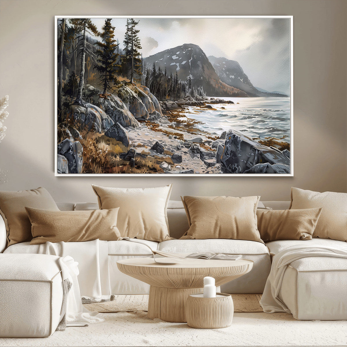 Serene Coastal View of Acadia National Park