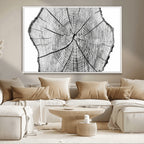 Rustic Tree Ring Wall Art Canvas Print, Framed and Ready to Hang