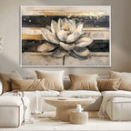 Lotus Flower Wall Art | Framed Abstract Floral Canvas