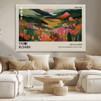 Yayoi Kusama Abstract Print, Vibrant Floral Mountain Art
