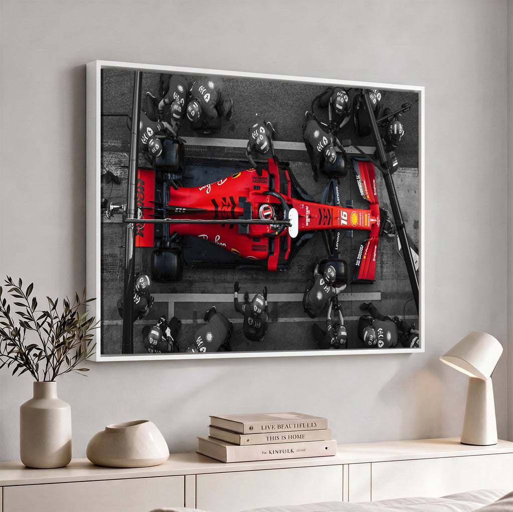 Ferrari Pit Stop Canvas Wall Art | Precision and Speed