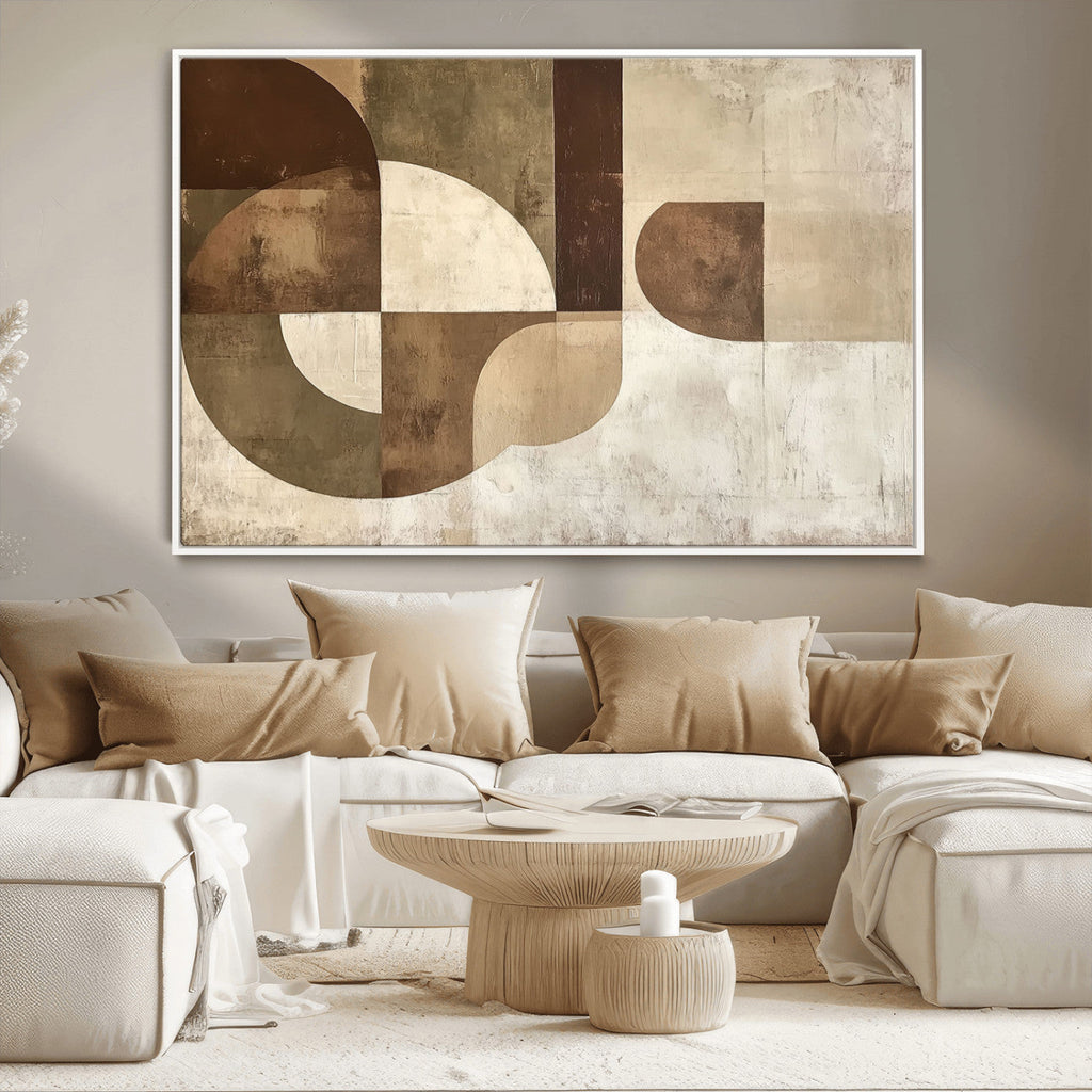 Wabi Sabi Geometric Wall Art | Abstract Modern Minimalist Canvas Print