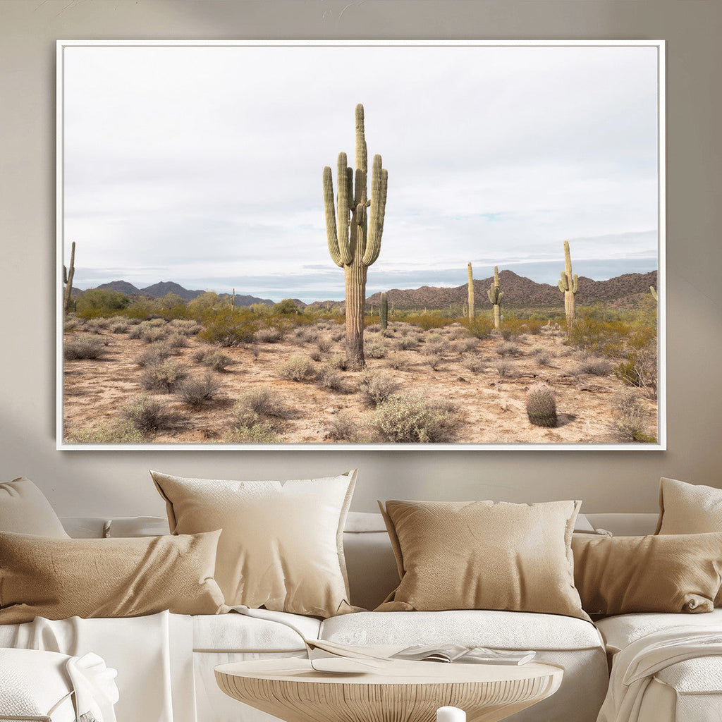 Saguaro Cactus Wall Art | Framed Desert Canvas Artwork