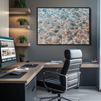 Clear Water Wall Art Canvas Print | Framed Sunlit Ocean Ripples