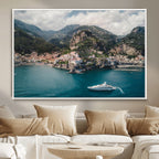 Amalfi Coast Wall Art | Framed Italian Seaside Canvas