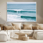 Ocean Swell Wall Art Canvas Print, Framed Surf Waves and Blue Water Scene