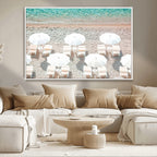 Calm Beach Wall Art | Framed Turquoise Water Canvas Artwork