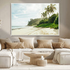 Relaxing Beach Wall Art Canvas Print, Framed Ocean View Coastal Serenity