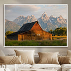 Rustic Barn Wall Art Canvas Print, Framed Western Landscape Art, Farmhouse Style Decor