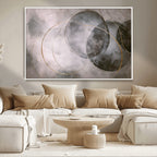 Abstract Grey Gold Wall Art | Modern Geometric Canvas
