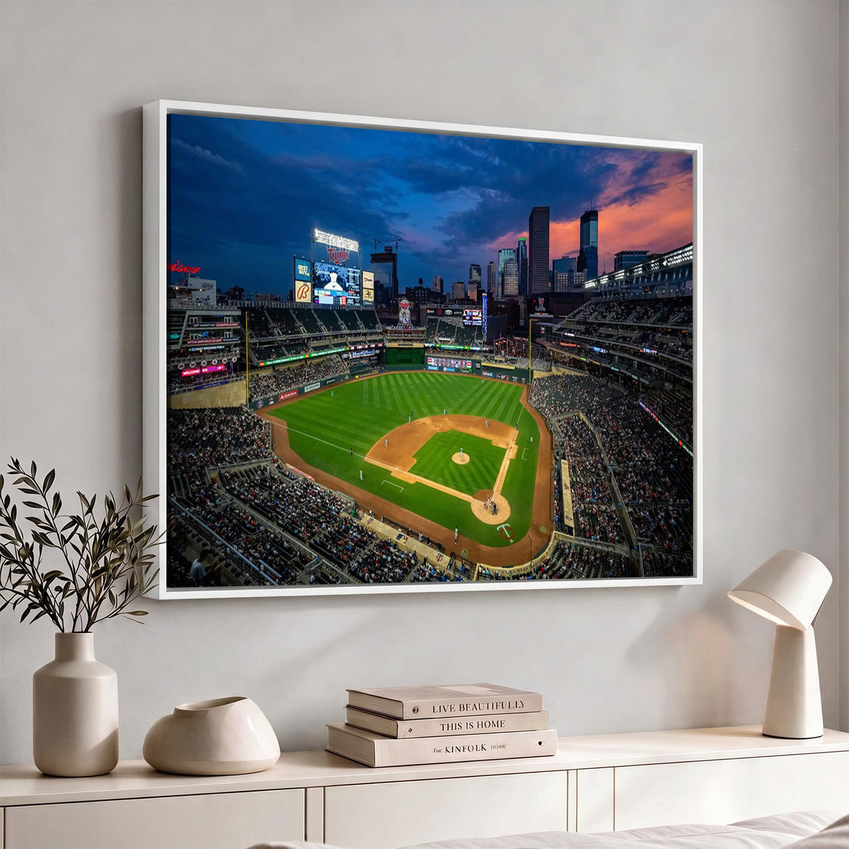 Target Field Wall Art Canvas Print, Baseball Stadium Scene