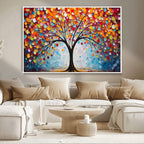 Vibrant Tree of Life Canvas Wall Art | Colorful Abstract Nature