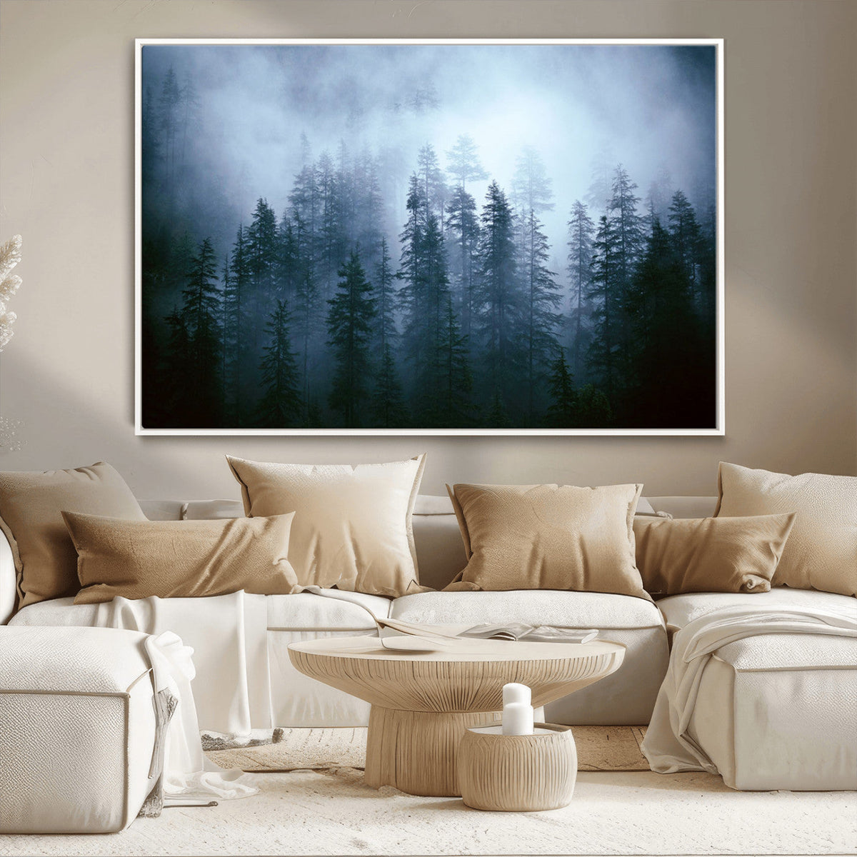 Foggy Pines Misty Forest Wall Art Print