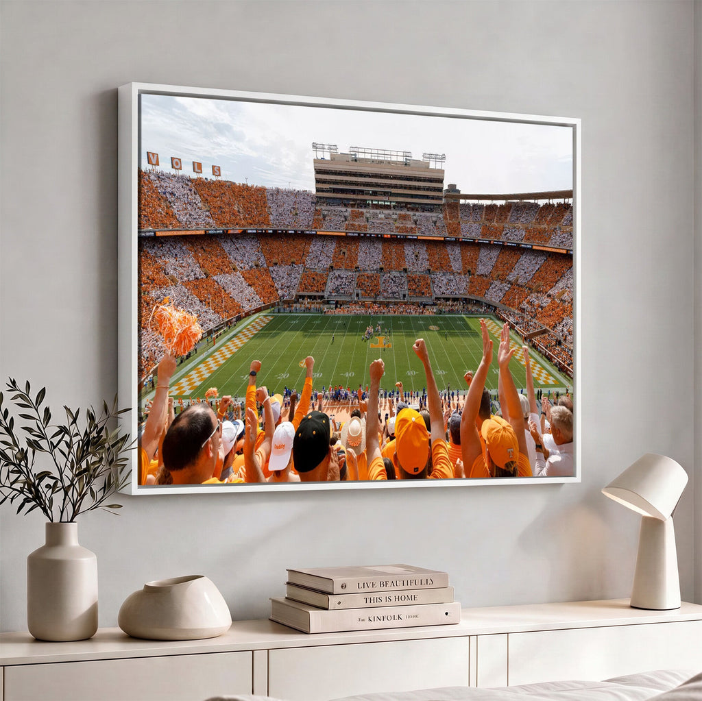 Tennessee Neyland Stadium Wall Art, Sports Arena Canvas, Home Bar Wall Decor