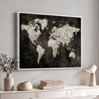 Vintage World Map Wall Art Canvas Print | Framed Large Map Wall Art