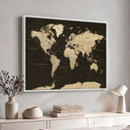 World Map Canvas Print | Framed World Map Wall Art for Couples