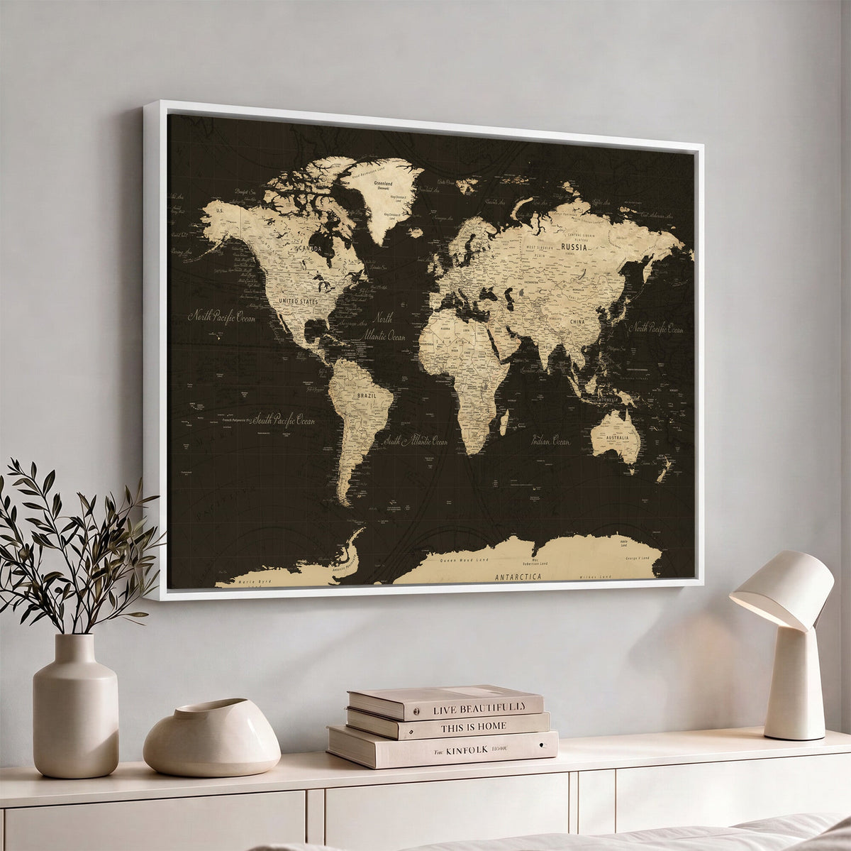 World Map Canvas Print | Framed World Map Wall Art for Couples