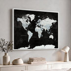 World Map Canvas Print | Framed Push Pin Wall Art, Color Splash Travel Map