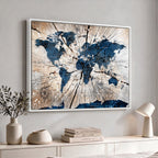 Rustic World Map Canvas Print | Framed Wall Art for Couples