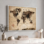 World Map Wall Art Canvas Print