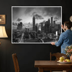 Atlanta Skyline Wall Art Canvas Print, Atlanta Downtown Night Cityscape