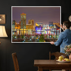 Baltimore Skyline Wall Art Canvas Print, Baltimore Downtown Night Cityscape