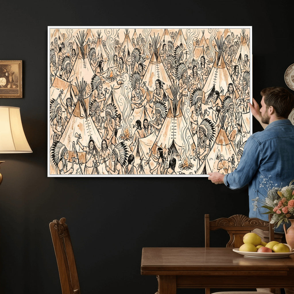 Native American Indian Wall Art Canvas Print