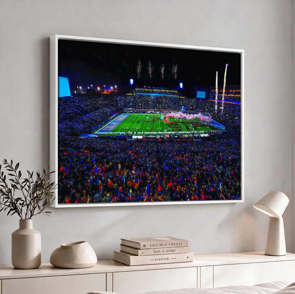 Ole Miss Rebels Vaught Hemingway Stadium Wall Art Canvas Print