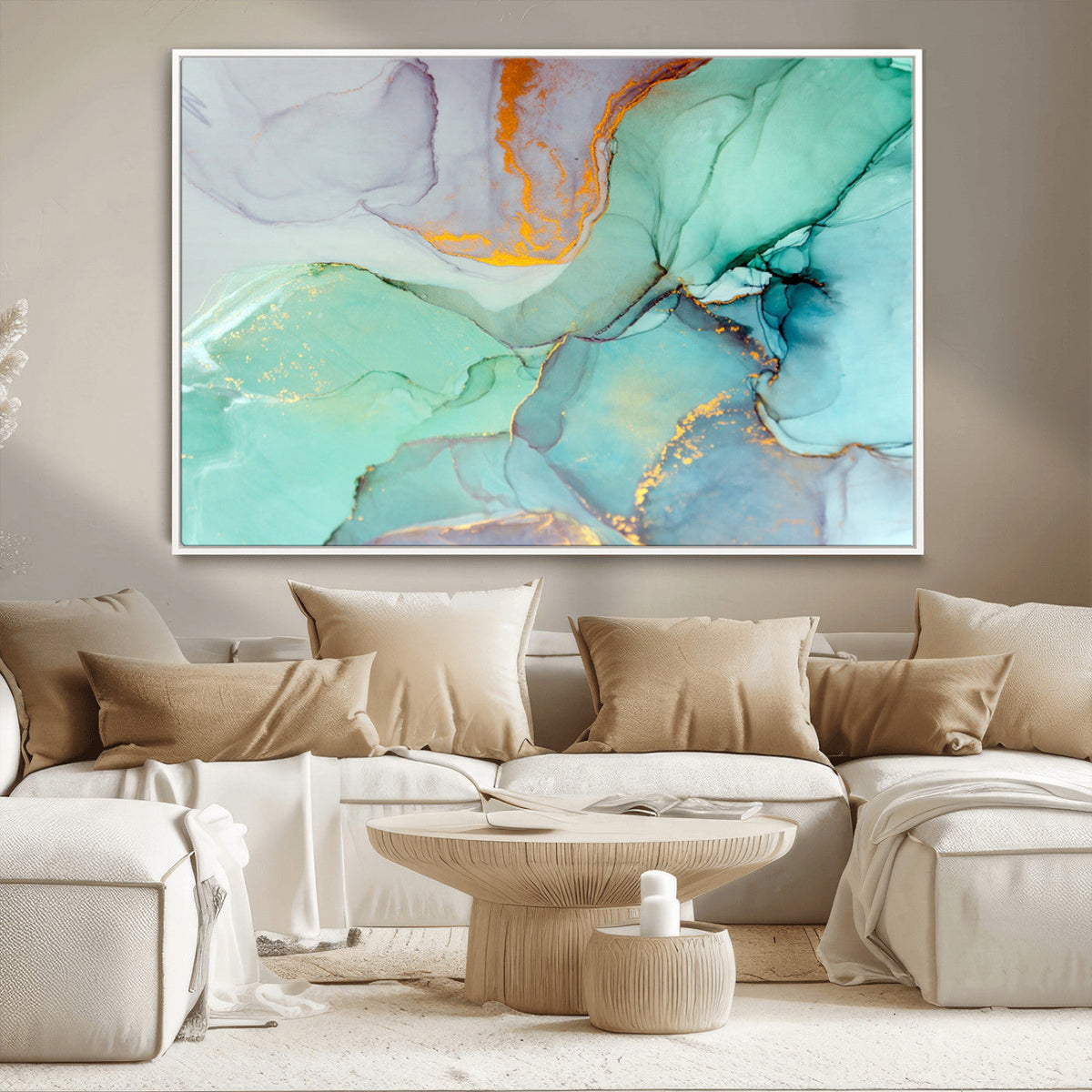 Colorful Marble Fluid Effect Canvas Wall Art Print