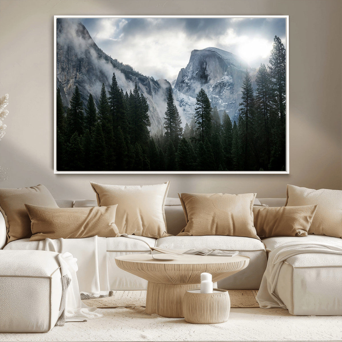 Wall Art Foggy Forest Landscape Canvas Print