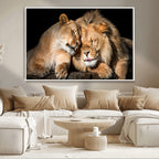 Lion and Lioness Wall Art Canvas Print | African Wildlife Animal Art
