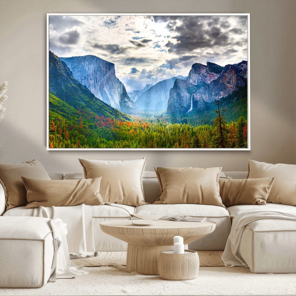 Yosemite Park Half Dome 3 Panel Canvas Print | Large Giclée Landscape Wall Art