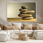 Fluvial Zen Stones Canvas Wall Art Print