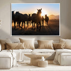 Horse Herd Wall Art Animal Canvas Print