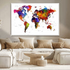 World Map Canvas Print | Detailed Map of the World Wall Art