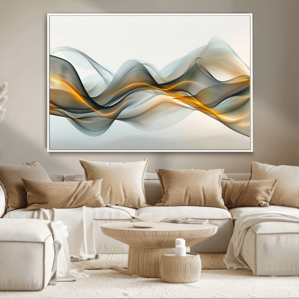 Abstract Wave Canvas Wall Art | Fluid Contemporary Elegance in Motion