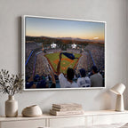 Dodger Stadium Sunset Game Triple Canvas Wall Art, Los Angeles Dodgers MLB Match