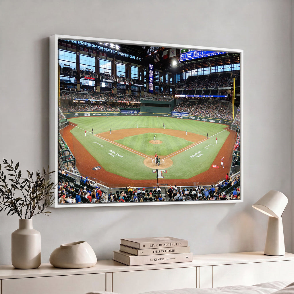 Texas Rangers Baseball Team Print, Arlington Globe Life Field Stadium Wall Art
