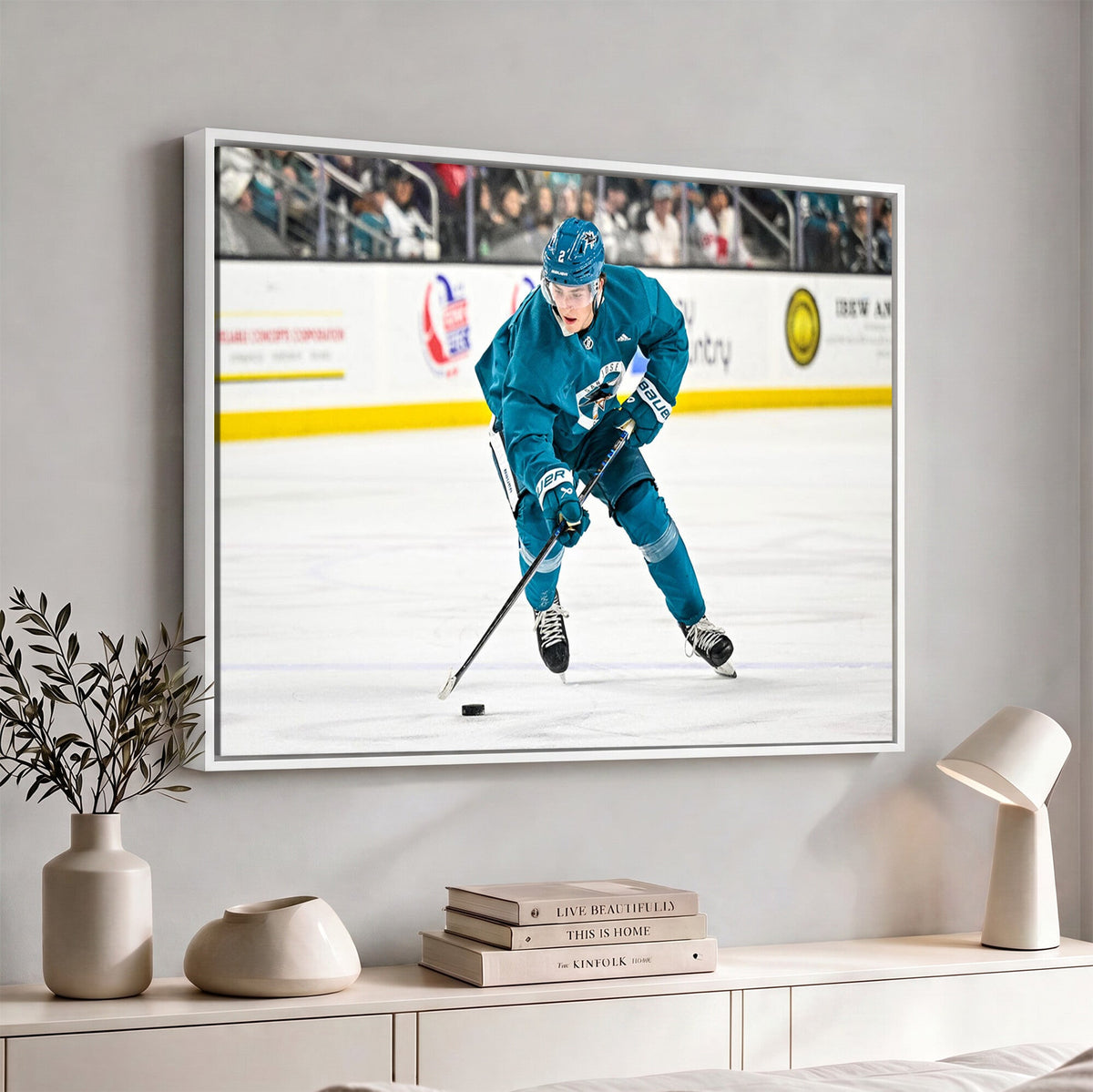 San Jose Sharks Ice Hockey Player Wall Art Canvas Print