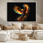 Fiery Phoenix Canvas Print | Ready to Hang Wall Art | Bold Fantasy Decor