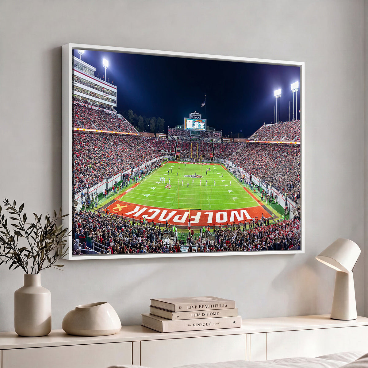 Wolfpack Football Team Print, Raleigh Carter-Finley Stadium