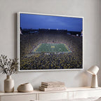 University of Michigan Wolverines Football Team Print, Ann Arbor, Home Bar Wall Decor