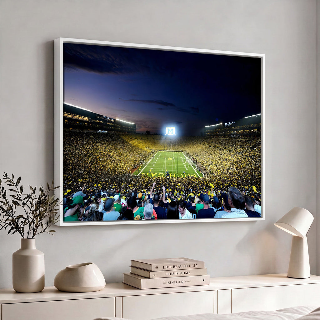 University of Michigan Wolverines Football Team Print, Ann Arbor, Extra Large Game Room Wall Decor