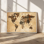 Push Pin World Map Canvas Print | Framed Travel Tracker Wall Art