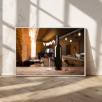 Wine and Bottle Wall Art Canvas Print