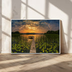 Lake and Flower Wall Art Canvas Print